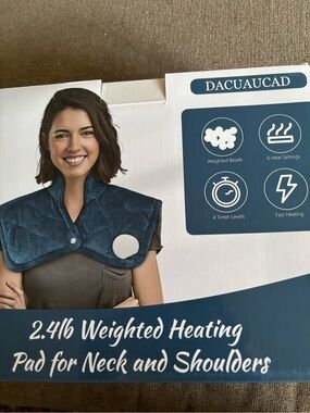 Teal Weighted Heating Pad for Neck and Shoulders